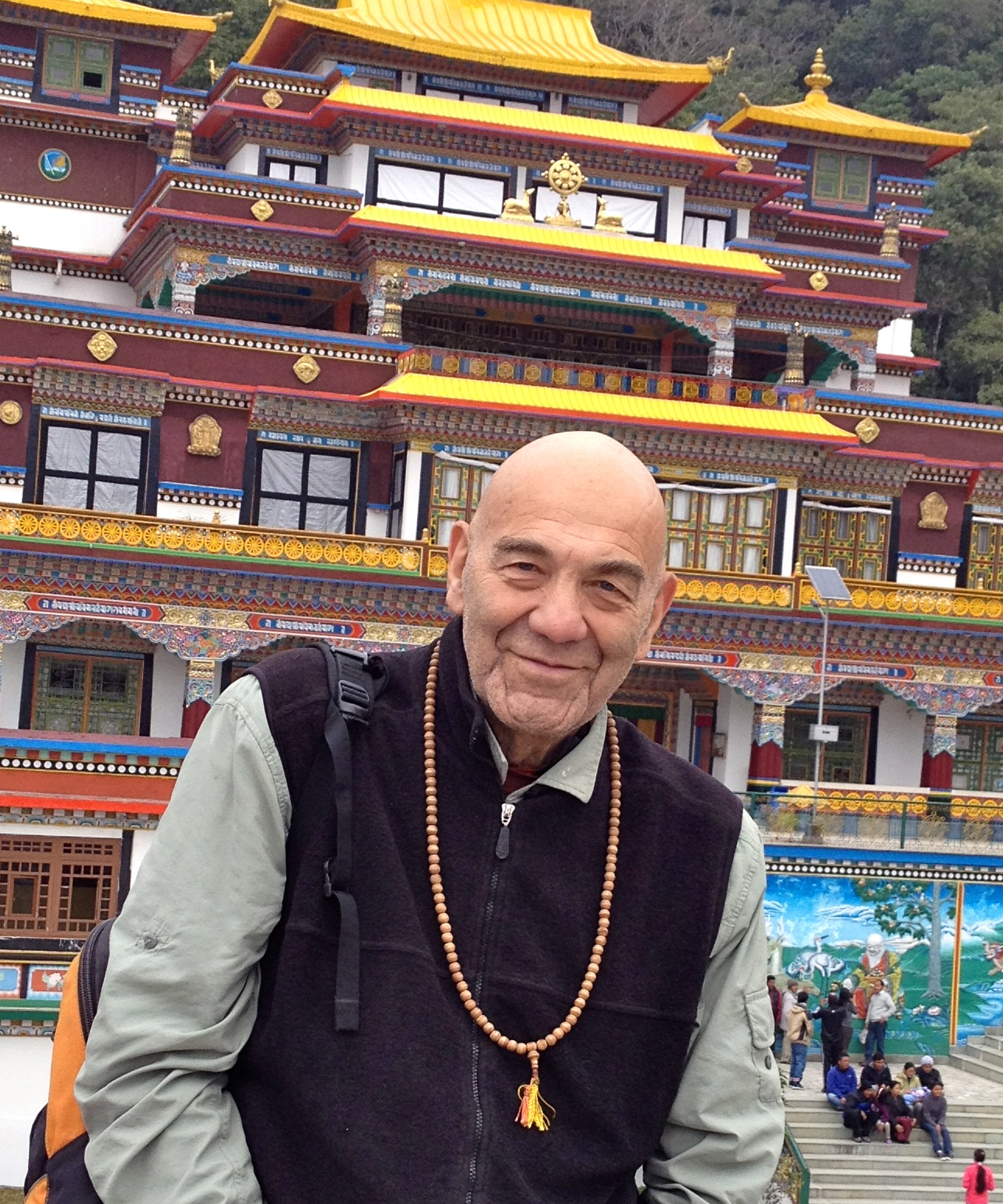 Bruce in front of a temple.